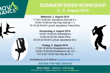 Sommerferien Workshop 3.-5. August 2016